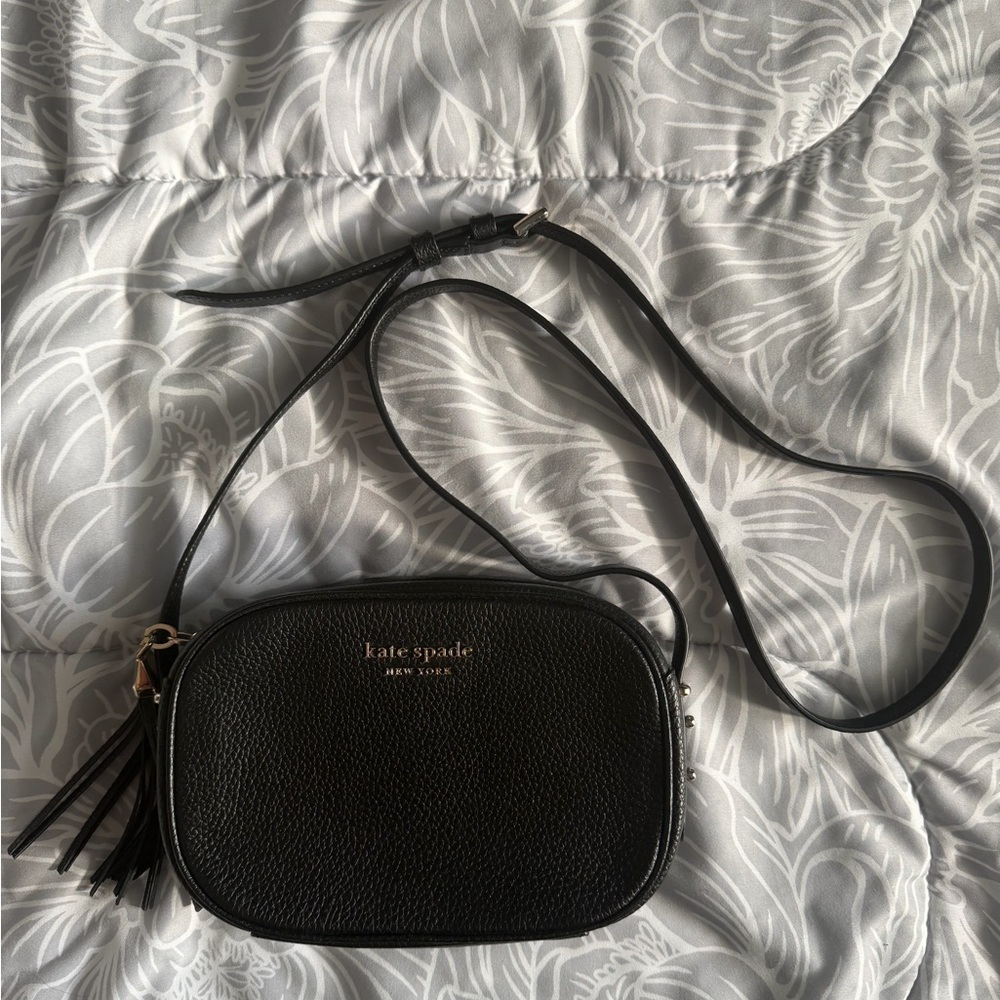 EUC Kate Spade Black Leather Crossbody Bag